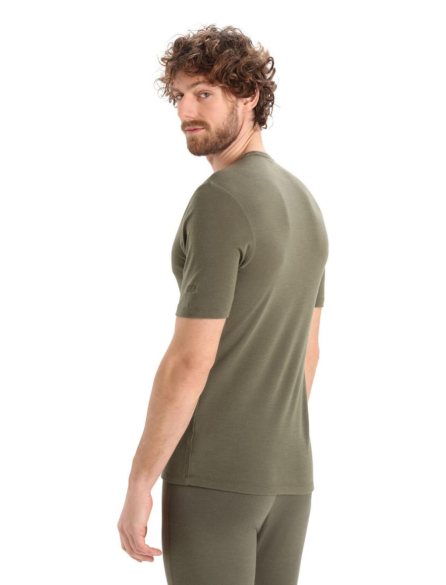 Base Layers Icebreaker Merino 175 Everyday Krótkie Sleeve Crewe Thermal Top Męskie Oliwkowe | PL 1570YXFU